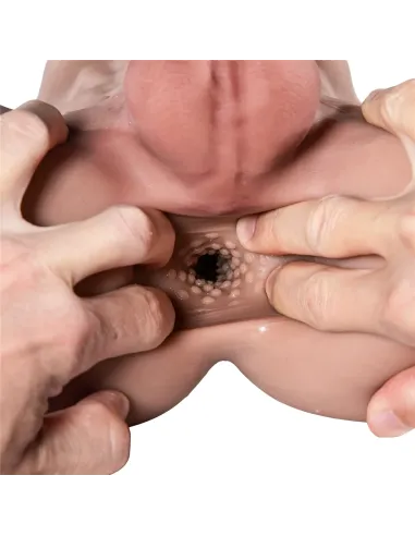 Dominus – compact muscle torso with hyper-realistic dildo penis & ass with vibrator - marron claro | Infarta toys | Torsos