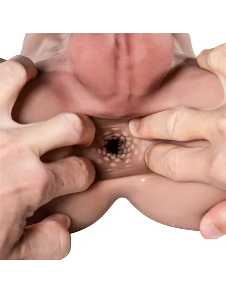 Dominus – compact muscle torso with hyper-realistic dildo penis & ass with vibrator - marron claro | Infarta toys | Torsos