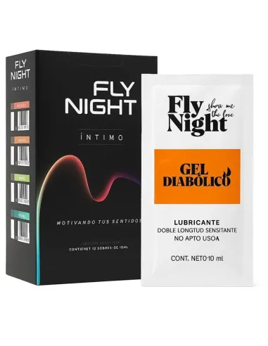 Caja x12 sachet gel intimo diabolico 10ml | Fly night | Sachets