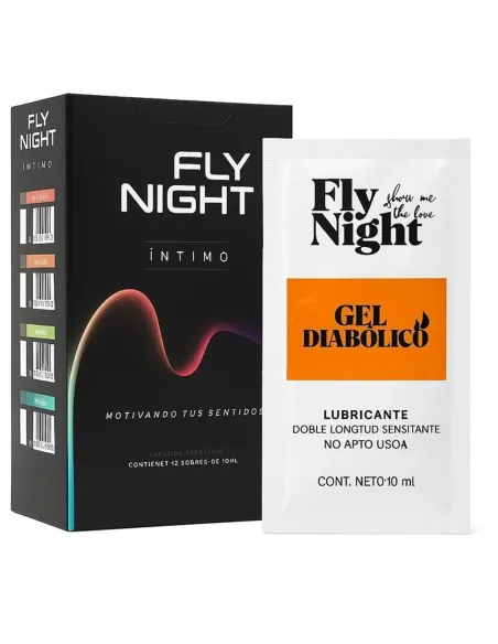 Caja x12 sachet gel intimo diabolico 10ml | Fly night | Sachets