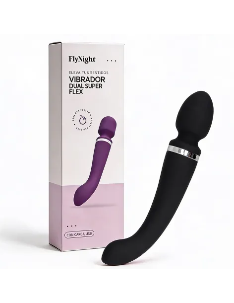 Vibrador dual super flex negro / c9006 | Fly night | Vibradores