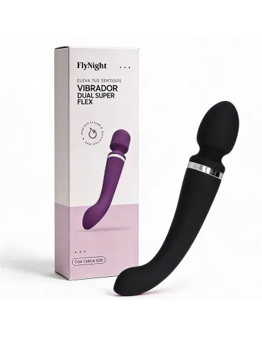 Vibrador dual super flex negro / c9006 | Fly night | Vibradores