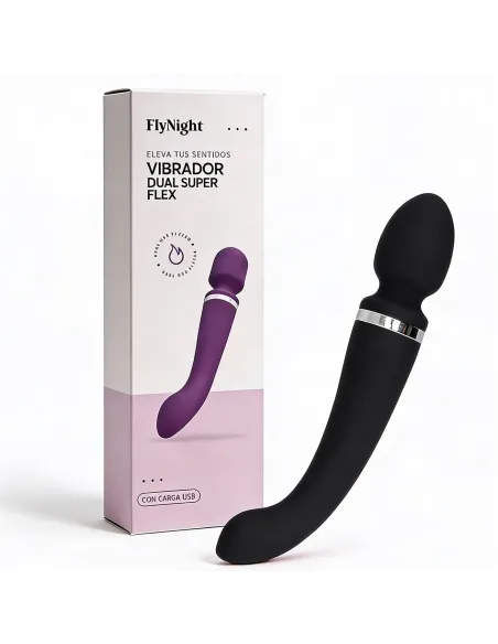 Vibrador dual super flex negro / c9006 | Fly night | Vibradores