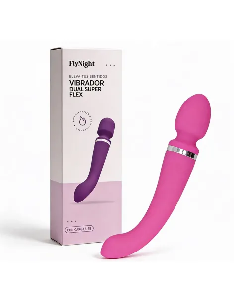 Vibrador dual super flex rosa / c9006 | Fly night | Vibradores