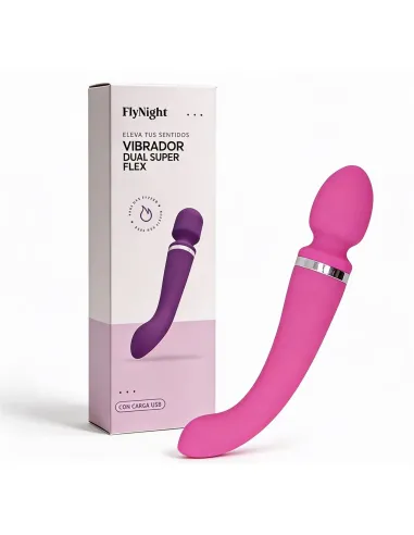Vibrador dual super flex rosa / c9006 | Fly night | Vibradores