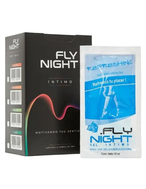 Caja x12 sachet gel frio refresh 10ml | Fly night | Efecto frio