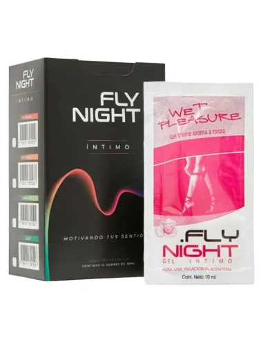 Caja x12 sachet gel wet pleasure 10ml | Fly night | Efecto calor