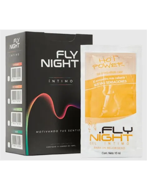 Caja x12 sachet gel calor hot power 10ml | Fly night | Efecto calor