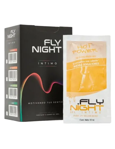 Caja x12 sachet gel calor hot power 10ml | Fly night | Efecto calor