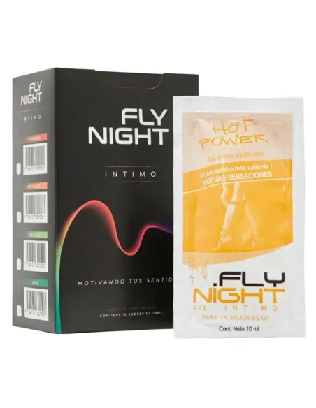 Caja x12 sachet gel calor hot power 10ml | Fly night | Efecto calor