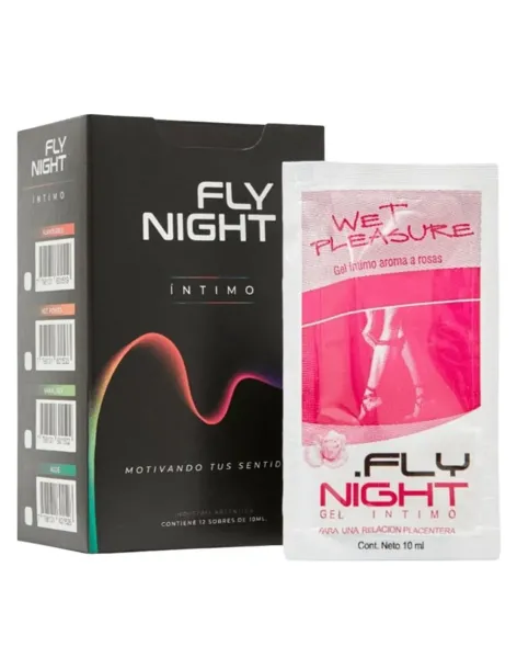 Caja x12 sachet gel wet pleasure 10ml | Fly night | Efecto calor