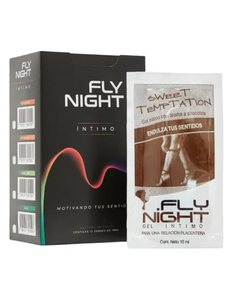 Caja x12 sachet gel sweet temptation chocolate 10ml | Fly night | Comestibles