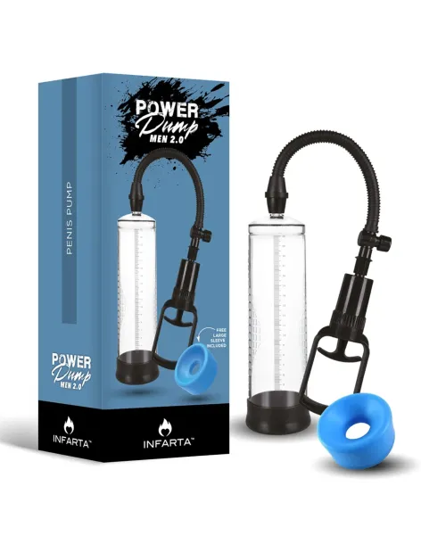 Bomba erectora powerpump men 2.0 piston 25x7cm | Infarta toys | Erectores