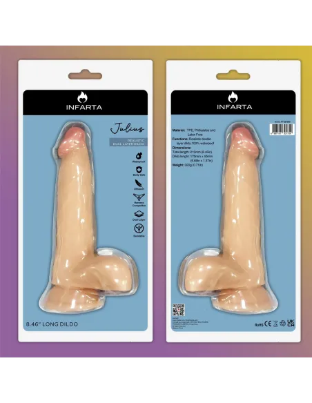 Julius dildo dual pellizcable vertebrado | Infarta toys | Realísticos