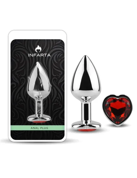 Anal plug heart love metal small red | Infarta toys | Plugs