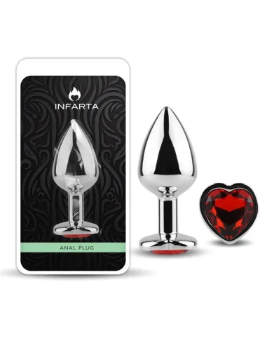 Anal plug heart love metal small red | Infarta toys | Plugs