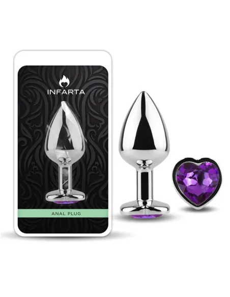 Anal plug heart love metal small purple | Infarta toys | Plugs