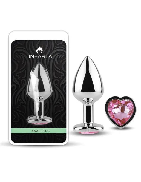 Anal plug heart love metal small pink | Infarta toys | Plugs