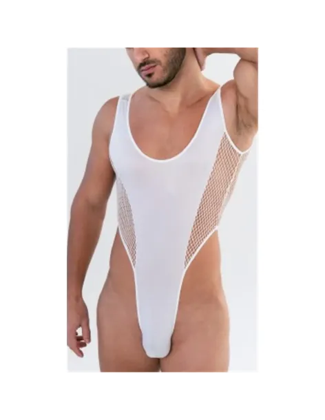 Hombre - body cavado de microfibra y red | Malena | Tangas