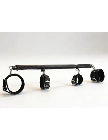 Cepo doble con esposas de mano y tobillo con mosqueton desmontable | Infarta fetish | Inmovilizadores