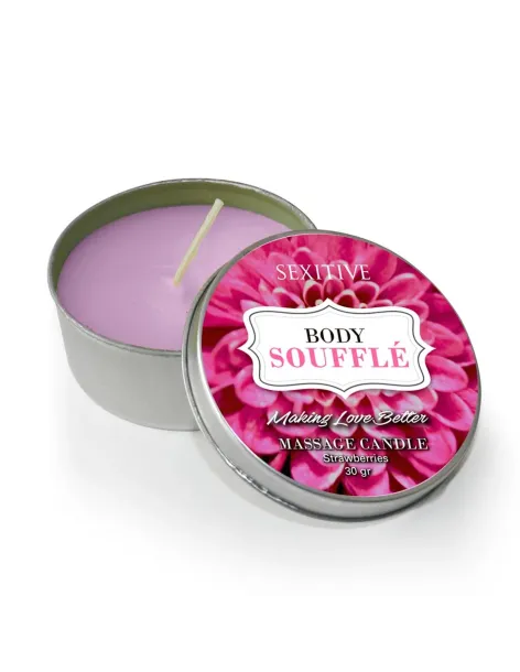 Massage candle body souffle strawberries - 30 gr | Sexitive | Velas para masajes
