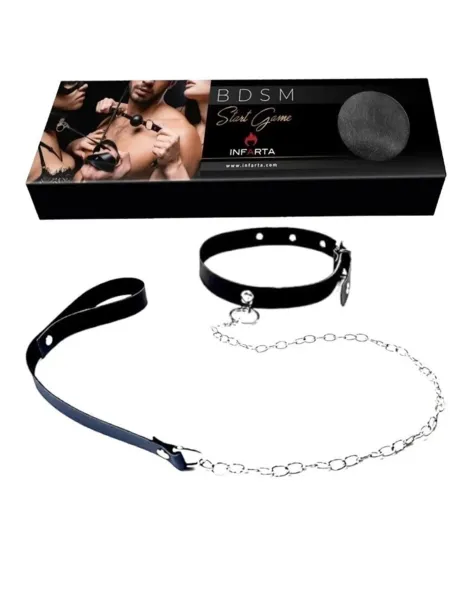 Collar con cadena regulables negro | Infarta fetish | Collares