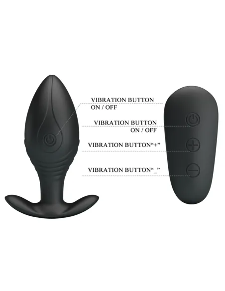 Consolador anal royal recargable inalambrico control remoto silicona 9cmx3,5cm | Pretty love | Vibradores