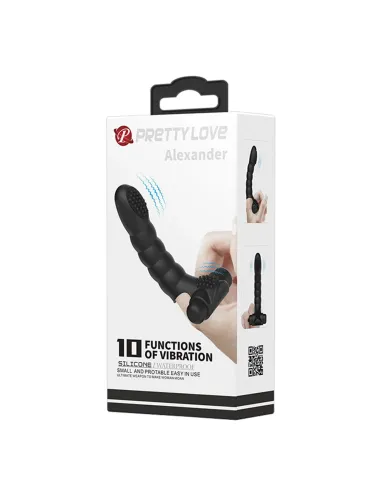 Vibrador dedo alexander 10 func 13cm x 2cm | Pretty love | Para dedo