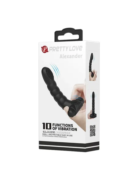 Vibrador dedo alexander 10 func 13cm x 2cm | Pretty love | Para dedo
