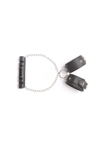 Esposas con mango tirador y cadena - eco-cuero negro | Infarta fetish | Esposas
