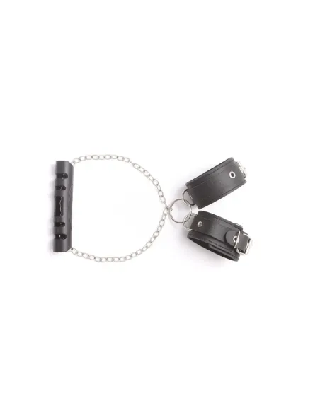 Esposas con mango tirador y cadena - eco-cuero negro | Infarta fetish | Esposas