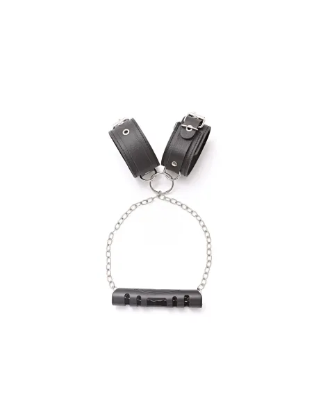 Esposas con mango tirador y cadena - eco-cuero negro | Infarta fetish | Esposas