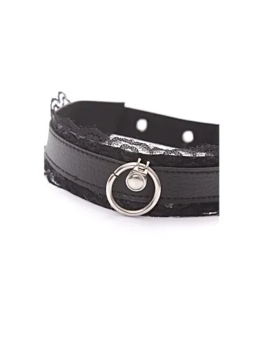 Collar choker aro y puntilla negra | Infarta fetish | Accesorios y outfits