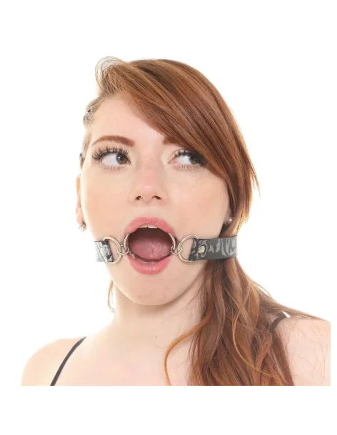 Mordaza con argolla de 4cm arabesco plata | Infarta fetish | Mordazas