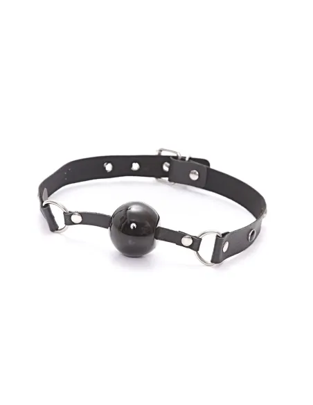 Mordaza bola negra eco cuero y tachas negras | Infarta fetish | Mordazas