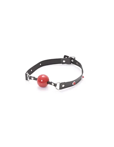Mordaza bola roja eco cuero y tachas rojas | Infarta fetish | Mordazas