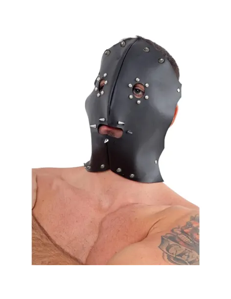 Mascara sado con tachas eco cuero negro | Infarta fetish | Máscaras y antifaces