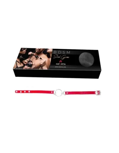 Mordaza luxury con aro charol rojo eco cuero | Infarta fetish | Mordazas
