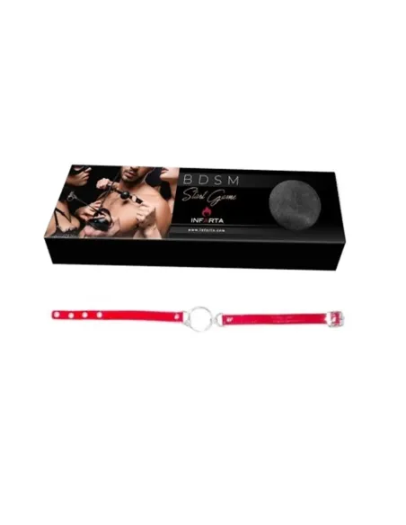 Mordaza luxury con aro charol rojo eco cuero | Infarta fetish | Mordazas