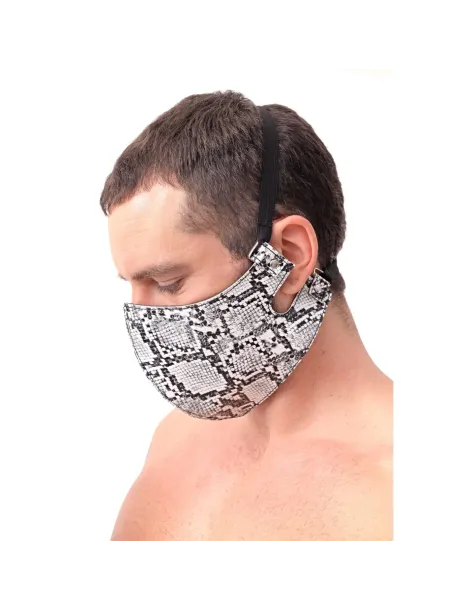 Bozal luxury snake blanco y negro | Infarta fetish | Máscaras y antifaces