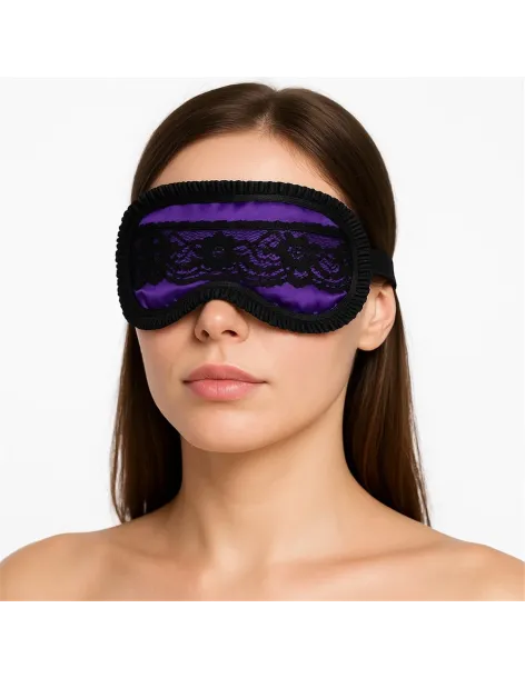 Suave antifaz de raso y puntillas en violeta | Infarta fetish | Descuentos y promociones