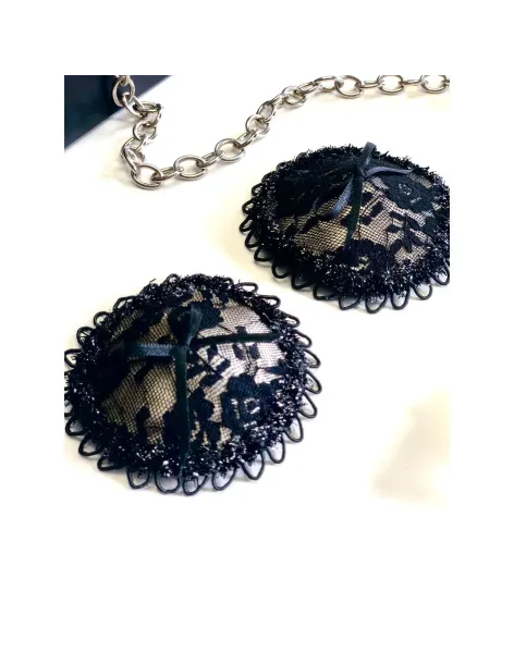 Vanidosas pezoneras de raso y puntillas en champagne | Infarta fetish | Descuentos y promociones