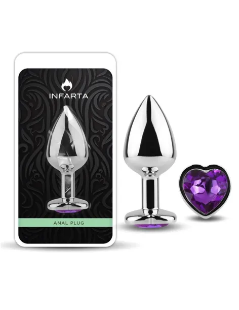 Anal plug heart love metal small purple | Infarta toys | Plugs