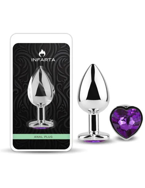 Anal plug heart love metal large purple | Infarta toys | Plugs