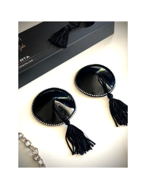 Acharoladas pezoneras sexy black con pompón ¡¡nuevas!! | Infarta fetish | Descuentos y promociones
