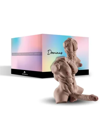 Dominus – torso musculoso el más vendido - pene realista y ano + balita de regalo – marrón claro | Infarta toys | Torsos
