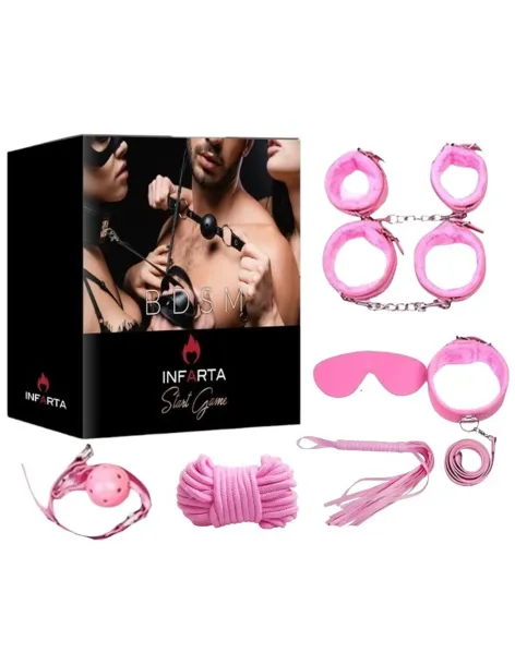 Kit bondage 7 piezas rosa | Infarta toys | Kits