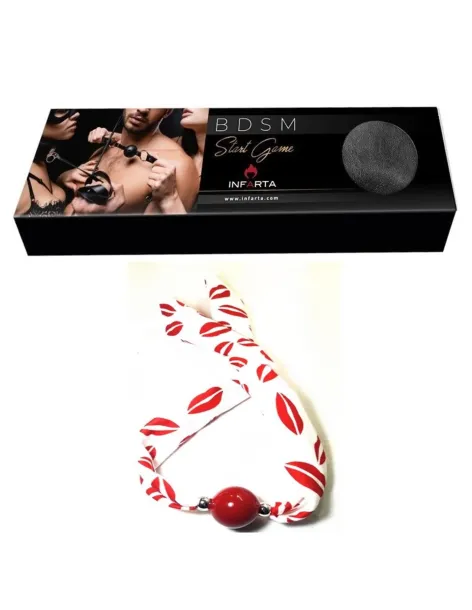 Mordaza pañuelo beso bola roja | Infarta fetish | Mordazas