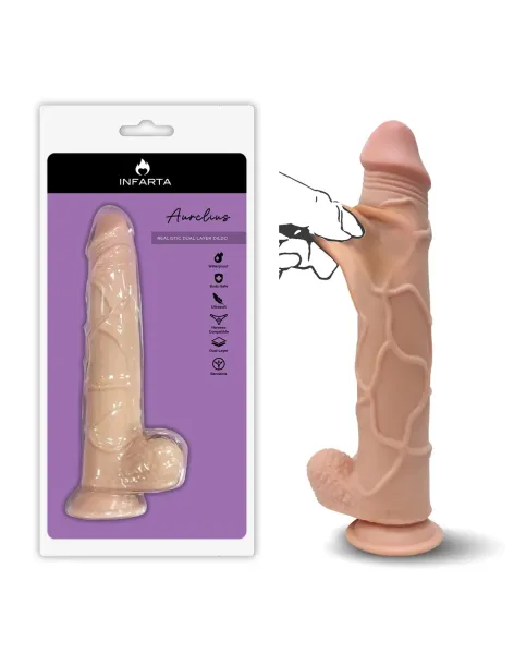 Aurelius dildo dual pellizcable vertebrado | Infarta toys | Dildos macizos