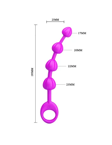 Varita anal silicona flexible beeds 19,5cm x 2,3cm | Pretty love | Varitas y bolas